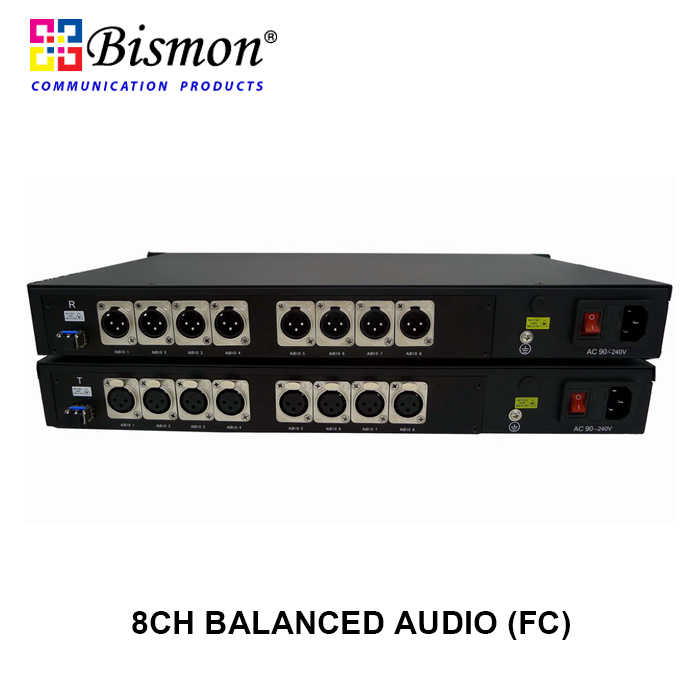 8-CH-Balanced-Audio-XLR-to-Fiber-optic-Single-fiber-20KM-SM-FC-Connector